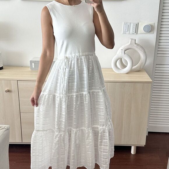 NWT Ted Baker Dress Womens US 6‎ Slip Midi Tiered Fit & Flare Elegant Old Money - Picture 13 of 14